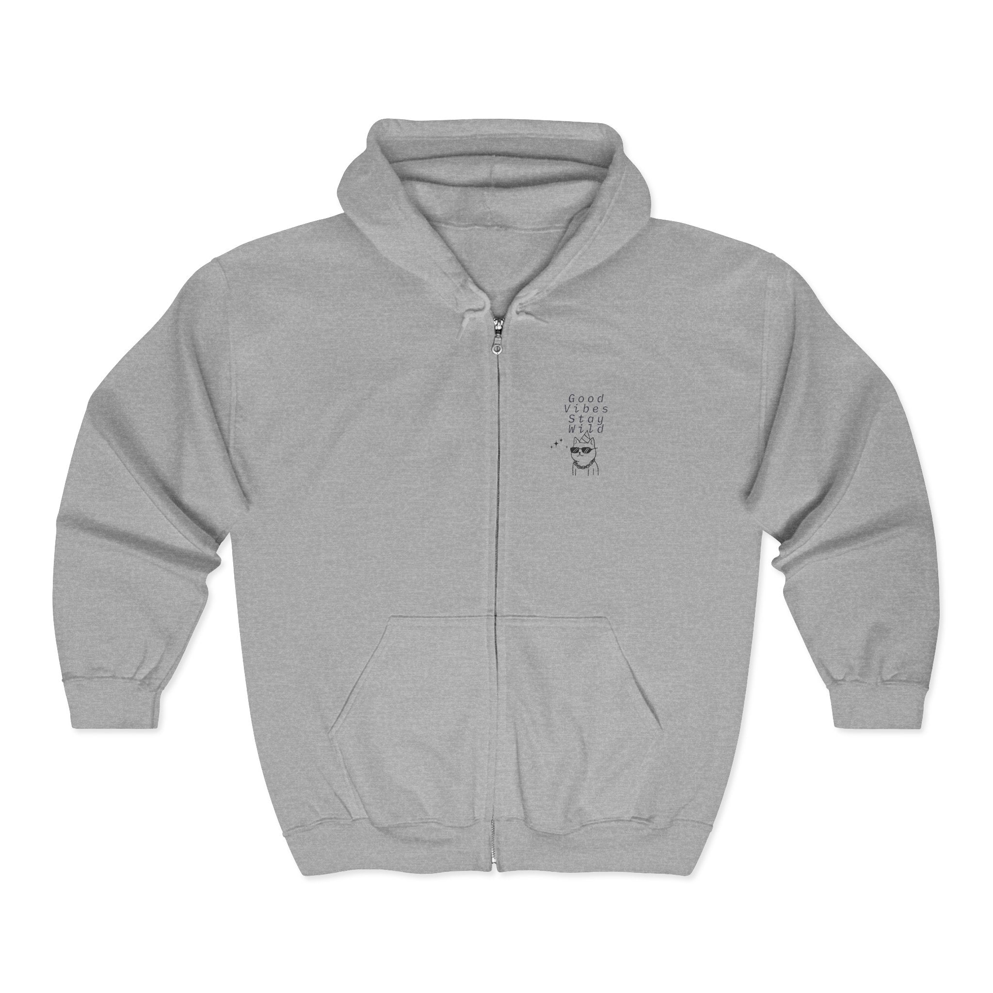 'For Chill People' Zip Hoodie — Relaxed Vibe Full-Zip Sweatshirt